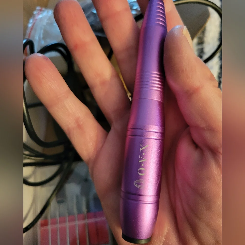 Only used once manicure electric nail drill with excessories shiny purple